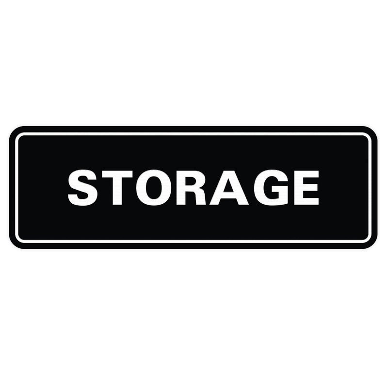 All Quality Standard STORAGE Door/Wall Sign - Black - Medium (1 Pack) - Image 1
